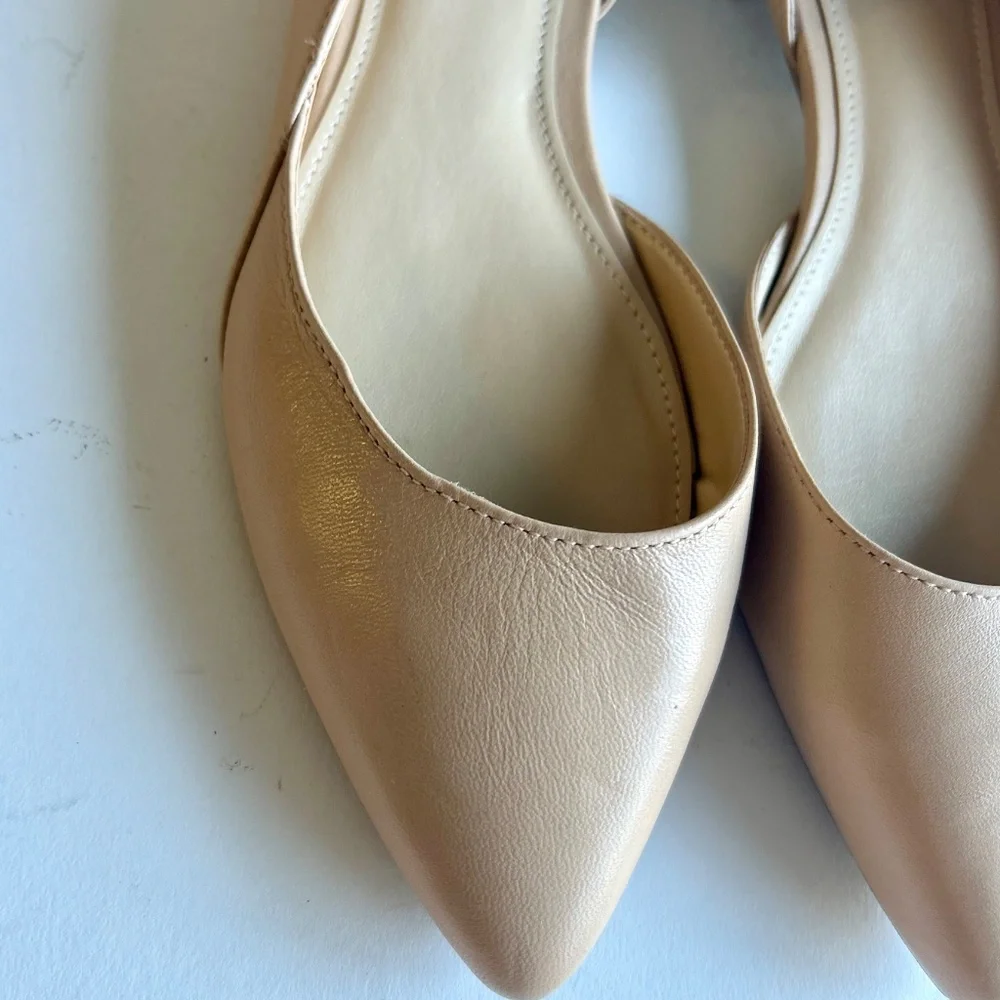 Marc Fisher Cream Leather Point Toe Flats size 6 - Picture 4 of 12